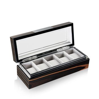 Uhrenbox mit Sichtfenster Executive 5 - Makassar Uhrenbox mit Sichtfenster Executive 5 - Makassar