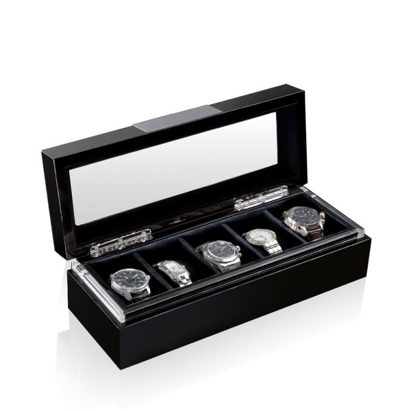 Uhrenbox Executive 5 - Schwarz/Schwarz