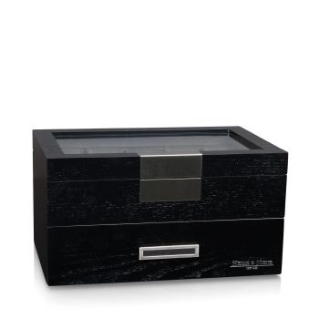 Uhrenbox Monteray 20 Esche - Schwarz Seidenmatt Uhrenbox Monteray 20 Esche - Schwarz Seidenmatt