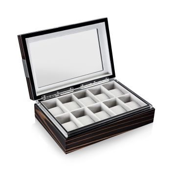 Uhrenbox mit Sichtfenster Executive 10 - Makassar Uhrenbox mit Sichtfenster Executive 10 - Makassar