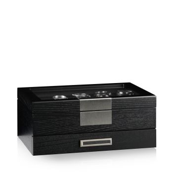 Uhrenbox Monteray 10+ Esche - Schwarz Seidenmatt Uhrenbox Monteray 10+ Esche - Schwarz Seidenmatt